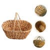 KOMBIUDA Natural Hyacinth Grass Bread Basket Woven Snack Organizer Decorative