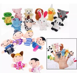 SANBREVE Títeres De Dedos Didácticos De Animales Y Familia 16 Piezas