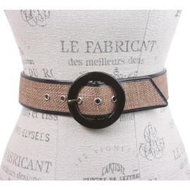 Ladies Patent Leather Piping Edge High Waist Fashion Belt Size: S/M - 32" Color: Gold