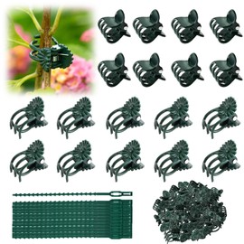 AYSYR Pack of 230 Plant Clips, Reusable Plant Clips for Orchids, Con 30 Adjustable Plant Ties, Adjustable Plant Clip, Easy to Use, Support Clip for Plant Stems (Green)