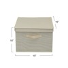 Household Essentials Square KD Storage Box With Lid, Cream Linen