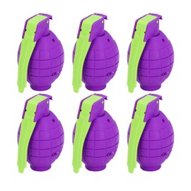 6pcs Kids Toy Hand Grenades Pretend Role Play Plastic Grenades Toys with Realistic Sound Effects and Light for Outdoor Purple