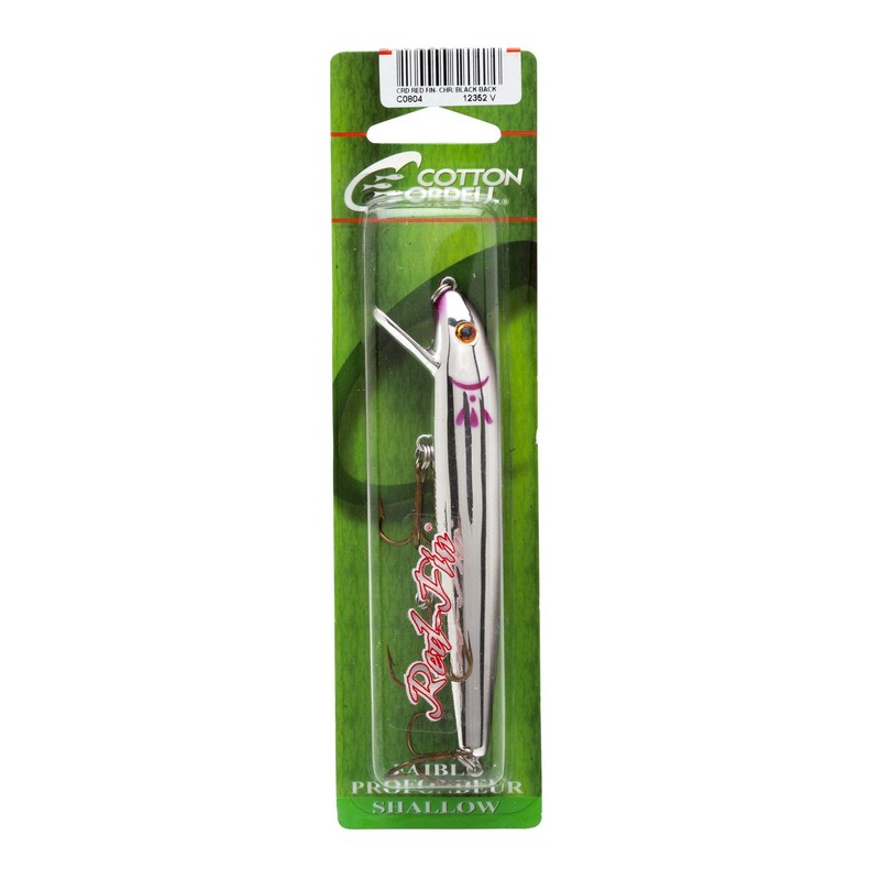 Cotton Cordell C0804 Red Fin Fishing Lure, Chrome/Black Back, 4"
