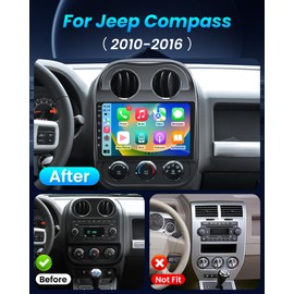 Car Radio Stereo for Jeep Patriot Compass 2010-2016: 10in 1280 * 800 IPS HD Touch Screen Replacement with Wireless CarPlay Android Auto GPS SWC Bluetooth WiFi FM Mirror Link AHD Backup Camera 2G+64G