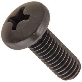 Small Parts Steel Pan Head Machine Screw, Black Oxide Finish, Meets ASME B18.6.3, #2 Phillips Drive, #10-32 Thread Size, 1/2" Length, Fully Threaded, Import (Pack of 100)