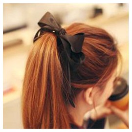 Erimberate Vintage Black Bow Hair Clips Bow Hair Barrettes Black Bow Tie Hair Clip Barrette Ribbion Bow Knot Hair Clip Silk Headpiece French Hair Accessory for Women and Girls