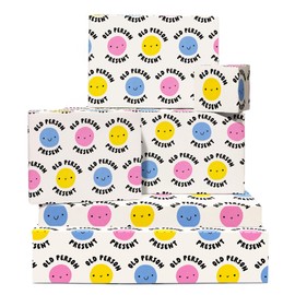 Geschenkpapier für Mütter – Lustiges Papier für ältere Menschen – 6 Bögen für Väter, Freunde, Oma, Opa – Für Geburtstag, Weihnachten – Mit Etiketten – Recycelbar