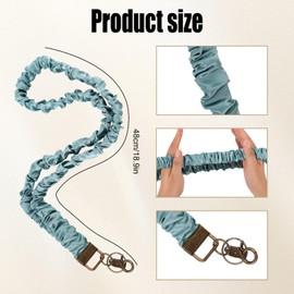 Stretchy Scrunchie Lanyard, Retractable Scrunchy Lanyard Neck Keychain with Clip Ideal Decorations and Accessories for Hanging ID Badges and Keys for Women Teacher Nurse(Green)