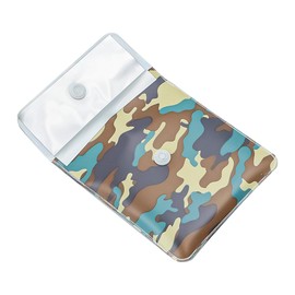 Sarini 6 Pack Pocket Ashtray, Portable, Fireproof PVC, Odorless, 3.14" x 3.14", Black, Red, Desert Camouflage