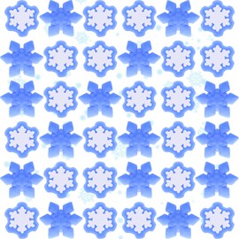 Snowflake Mochi Squishy Fidget Toys Christmas Snowflake Toys Winter Squishy Fidget Toy Winter Kawaii Stress Relief Toys Xmas Stockings Decorations Christmas Party Favors Goody Bags Filler (100)