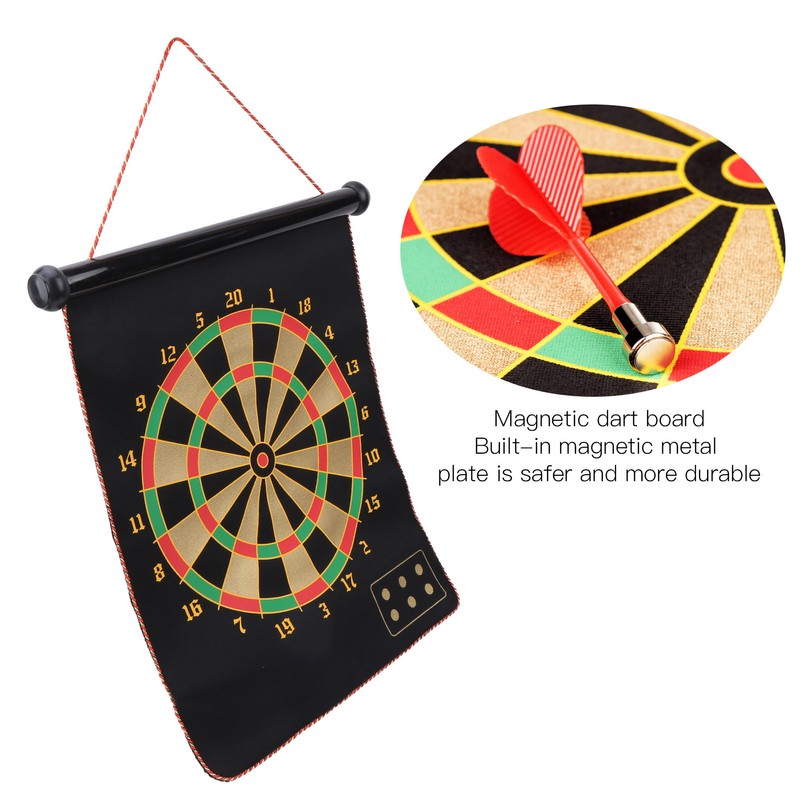 15in Magnetic Dart Board with 6 Dart Safety Magnet Doublesided