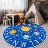 Round ABC Kids Rug,5.2 Ft Soft Circle Alphabet Playroom Rug,Washable