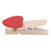 Hztyyier 50 Pinzas de Madera con Corazón Rojo, Mini Pinzas