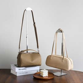 MCKECHSION Handbag Display Stand - Set of 3 Purse Display Stand Stainless Steel Jewelry Organizer Stand Hanging Hook Stands Adjustable Height Table Display Stand for Home Store Boutique Counter