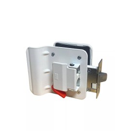 TrailerFix RV Entry Door Lock Handle | Cargo Trailer Side Door Lock | White | W/ 4 Keys