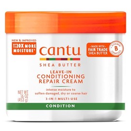 Cantu Crema reparadora acondicionador sin enjuague con manteca de karité, 16 onzas (el embalaje puede variar)