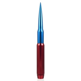 VMS RACING Anti-Theft Red & Blue Billet Fat Bullet Stubby 9" Antenna Fits 07 19 GMC Chevy
