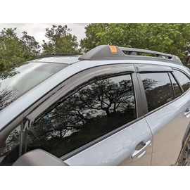 2020-2025 Tape-On Side Window Visor Deflectors Rain Guards for Subaru Outback Premium Limited Touring Dark Tinted Protectors 2021 2022 2023 2024