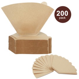 Coffee Filters 4 Cone Paper, 200 Count Unbleached-Disposable Pour Over Coffee Filter for Drip Coffee Maker, Coffee Paper Filters 8-12 Cup, Cone Coffee Filters 04