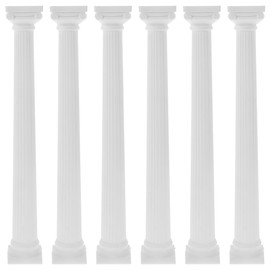 BESPORTBLE Pack of 6 Mini Resin Greek Columns Roman Miniature Columns Decoration for Photography, Sand Table, Architectural Model, White, 17 cm