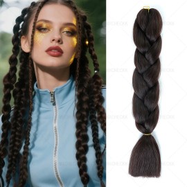 2 Pzs Extensiones De Trenzas Africanas Kanekalon Color 1#-Negro