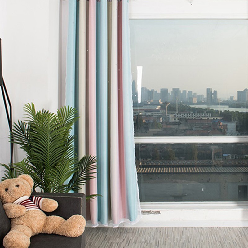 Double Layer Hollow living Room Dedroom Polyester Window Shading Drape