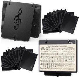 Feifeiya 11 Pcs Flip Folio Folder, Marching Band Music Flip Folder with 10 Windows Double Side 2 Holes Sheet Musical Page for Marching Band Performance Music Files