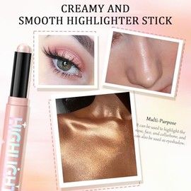 Lápiz iluminador de crema facial, brillo para rostro y cuerpo, lápiz de maquillaje de contorno de iluminador facial y corporal, iluminador de brillo f