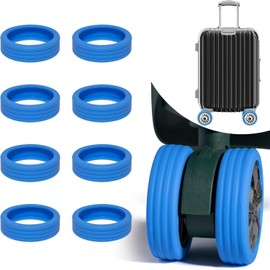 Ketliyaze Luggage Wheels Covers, 8Pack Carry on Luggage Wheels Cover, Anti-Noise Shock-Proof Luggage Wheel Protector for most 8-spinner Wheels Luggage Sets/Office Chair/Swivel Chair (Blue*8)