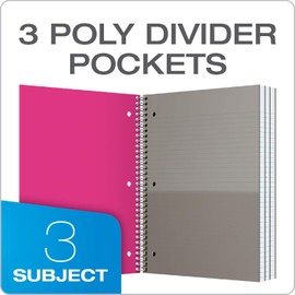 Oxford Notebook, Wirebound, 11" x 8.5", Assorted Covers (No Color Choice), 150 Sheets, College Ruled, Perforated, Poly Cover (10586)