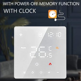 Smart Programmable Thermostat for Home with Zone Remote Sensor and C Wire Adapter 7 Day Programmable Energy Star Compatible with Alexa andAssistant (3A Linked Water Underfloor