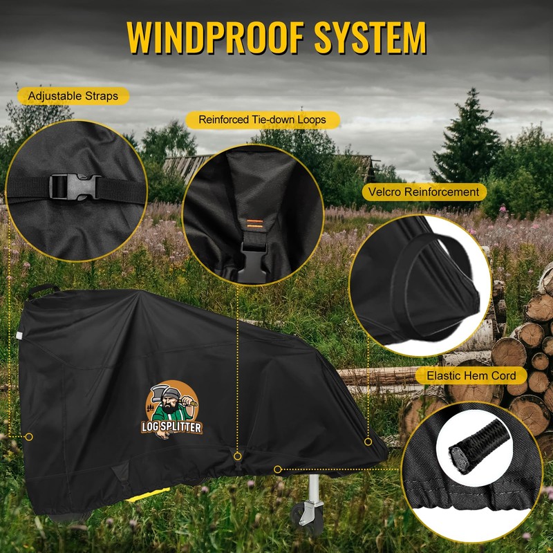 Mionovity 1200D Waterproof Heavy Duty Wood Splitter Cover, Log Splitter