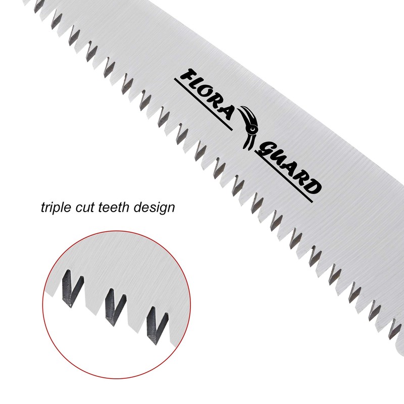 FLORA GUARD 7.7-Inch Folding Saw, Pruning Hand Saw with Triple-Cut
