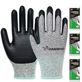 [HANWOO] K-GLOVE Work Gloves | Korean Products | 3 Pairs | Soft Fit | Durable | Touch Screen Compatible | Reusable (L)