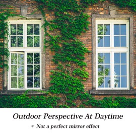 HIDBEA One Way Mirror Window Film ,Daytime Privacy Sun Blocking Reflective Window Film Static Cling Heat Control Window Tinting Film for Home and Office, Black Silver, 35.4 Inch x 16.4 Feet