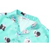Beezizac Silky Satin Pajama for Girls - Green Dogs Coat