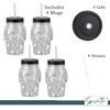 Servette Home 4 Pack Iridescent Skull Shaped Mason Jar with