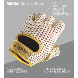 AERO|TECH|DESIGNS | Crochet Cycling Gloves | Gel Padded Palms | X-Small | Beige