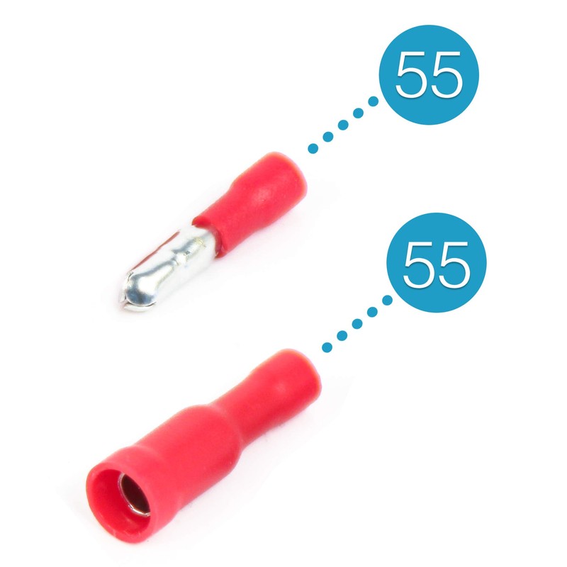 Cable lugs x 110 - red round plug x55 /