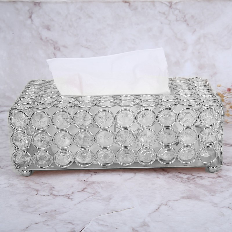 Rectangular Artificial Crystal Tissue Box Cover Tissue Paper Storage Holder