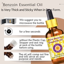 Deve Herbes Pure Benzoin Essential Oil (Styrax Benzoin) with Glass Dropper Steam Distilled 50ml (1.69 oz)