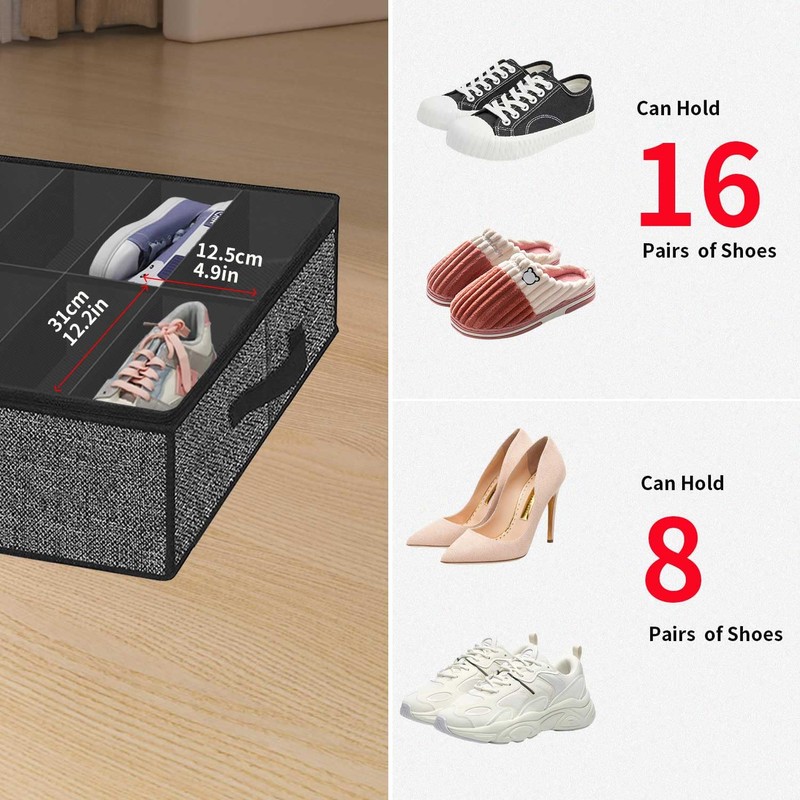 Onlyeasy Sturdy Under Bed Shoe Storage Solution Organizer For Closet