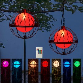 Pikvnoio Outdoor Solar Lanterns Waterproof Flickering Flame Hanging Lanterns Lights for Outside Landscape Solar Pathway Decoration for Garden Lawn Porch Pergola Patio 2 Pack