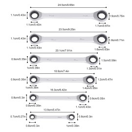 6 PCS Extra Long Ratchet Wrenches Set Wrench Tool Set with Metric 8mm-19mm USA