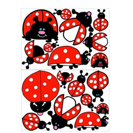 Ladybug Wall Decals Lady Bug Stickers in Red with White Dots Childern's Wall Decor
