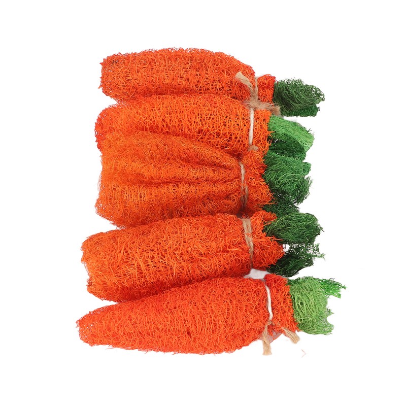 Rabbit Loofah Carrot Toys Natural Funny Teeth Grinding Bite Resistance
