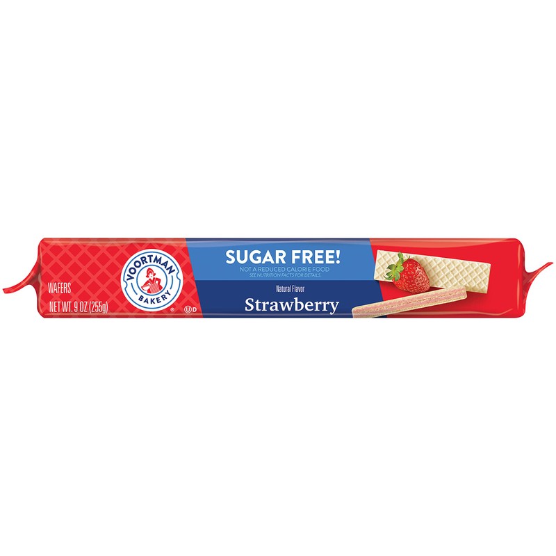 Voortman Bakery Sugar Free Strawberry Wafer, 30 Count