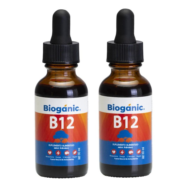 2 Duo Vitamina B12 Líquida Bioganic 120 Tomas Arándano 30ml