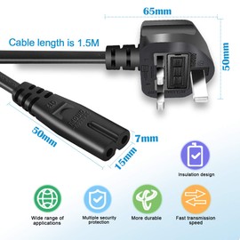 EXTRASTAR 13A Fused Power Cable with Switch, Unterminated Bare Raw Ends Mains Power Lead, 1.5 Metre UK Plug Power Cord - White