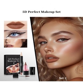 MAEPEOR Face Makeup Kit 5D Perfect Face Full Kit Contour Lipliner and Eyeliner Longlasting and Waterproof Face Makeup Set For Girls Women (Set 02)
